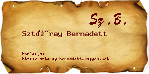 Sztáray Bernadett névjegykártya